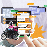 Close up of mobile device featuring online ordering system for restaurants.