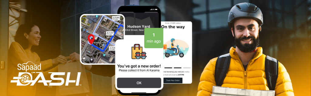 Delivery rider and the different features of Sapaad Dash.